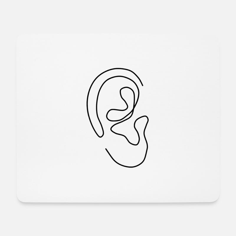 Ohr - Mousepad (Querformat) - Weiß