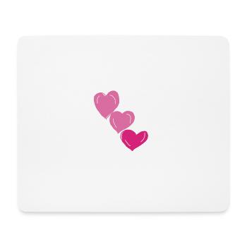 Coeur rose 3 - Tapis de souris (format paysage) - blanc - Devant