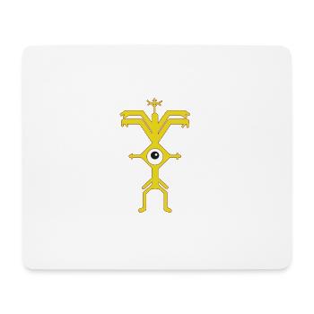 Fun Logo Party One-Eye Man Psyclops Yellow - Mouse Pad (horizontal) - white - Front