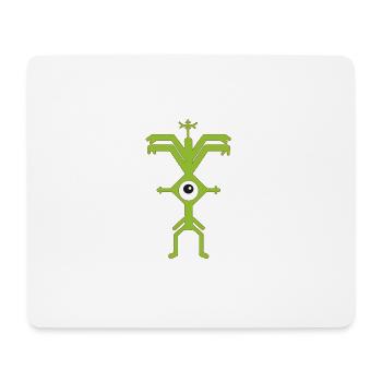 Partymann einäugig  Psyclops in grün weiß  - Mousepad (Querformat) - Weiß - Vorne