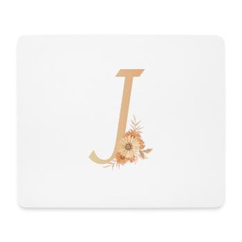 Buchstabe J mit Blumen - Mousepad (Querformat) - Weiß - Vorne