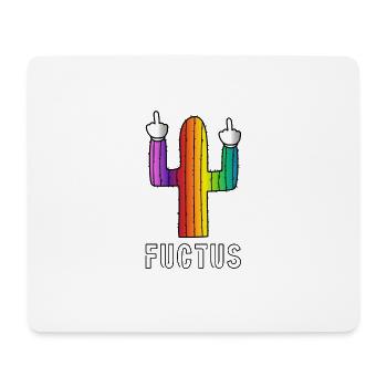 Fuctus Cactus Rainbow Funny F-off - Mouse Pad (horizontal) - white - Front