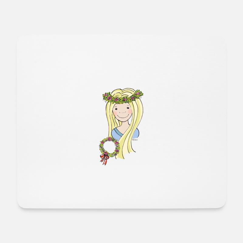 Mittelalter Blumenmädchen blond - Mousepad (Querformat) - Weiß