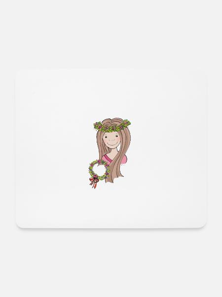 blumenmaedchen_braun - Mousepad (Querformat) - Weiß
