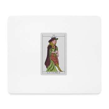 Carte de tarot de la force - Tapis de souris (format paysage) - blanc - Devant