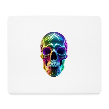 Neonfarbener Totenkopf - Mousepad (Querformat) - Weiß - Vorne