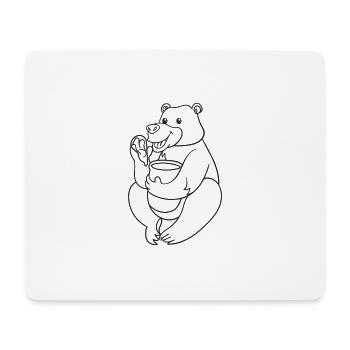 Bear, bear, honey, gift, gift idea - Mouse Pad (horizontal) - white - Front
