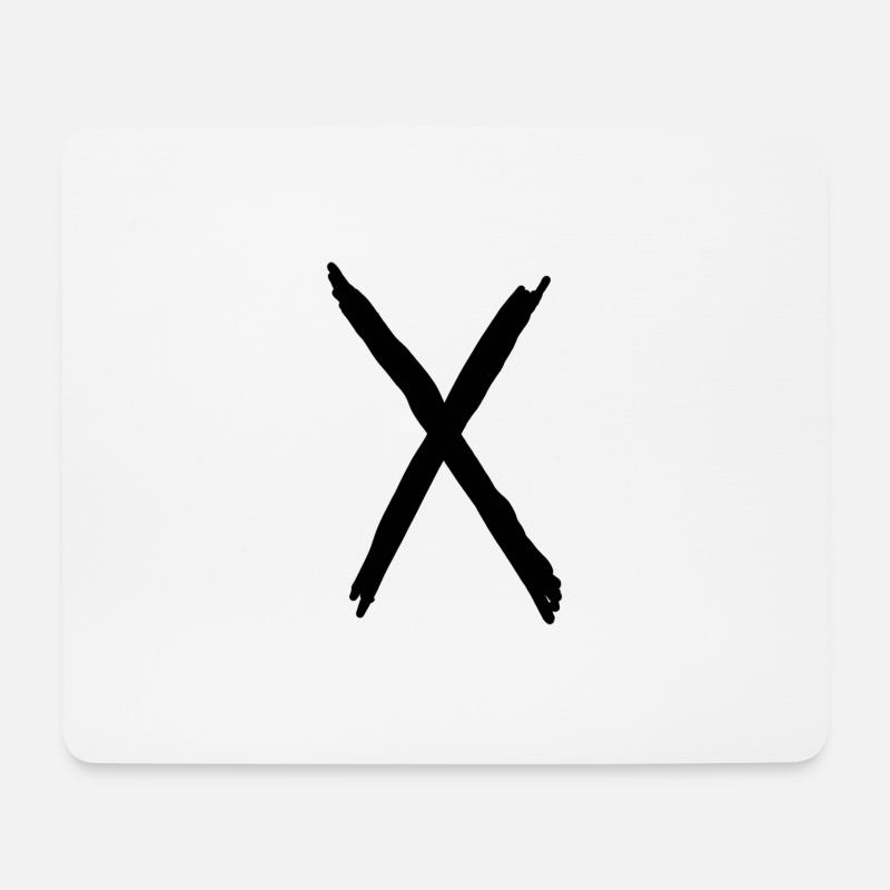 Buchstaben X - Mousepad (Querformat) - Weiß
