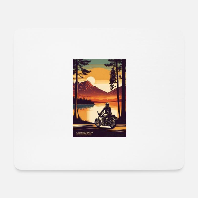 Motorradfahrer - Mousepad (Querformat) - Weiß