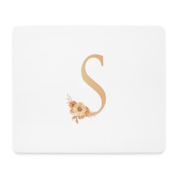 Letter S with flowers - Mouse Pad (horizontal) - white - Front