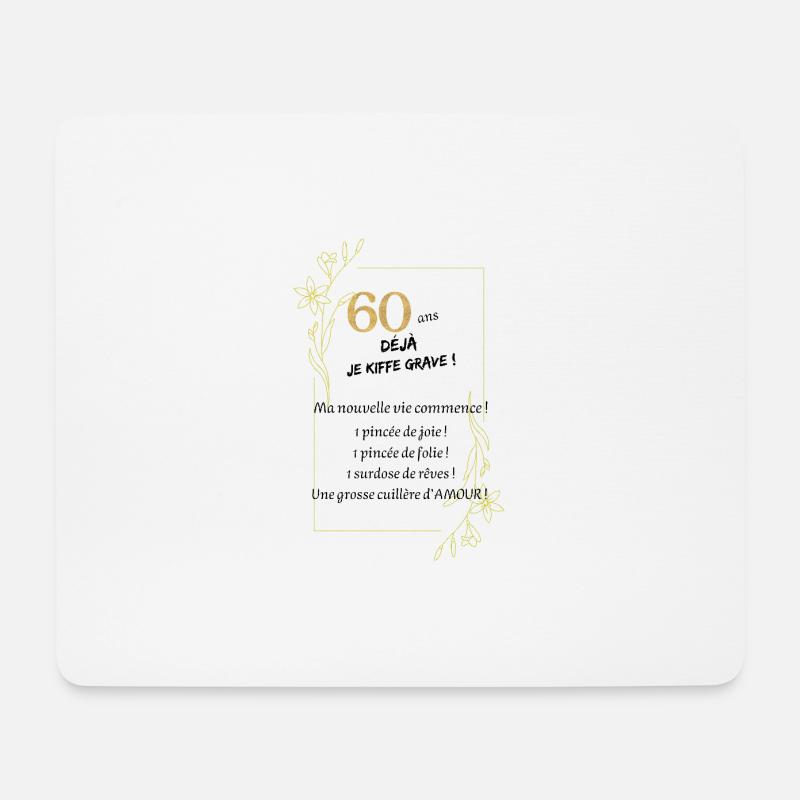 60 ans déjà ! - Tapis de souris (format paysage) - blanc