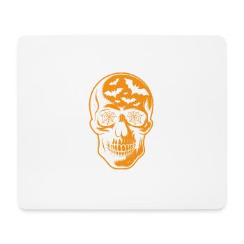 Crâne de toile d’araignée Halloween - Tapis de souris (format paysage) - blanc - Devant