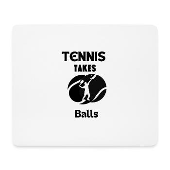 Tennis nimmt Bälle - Mousepad (Querformat) - Weiß - Vorne