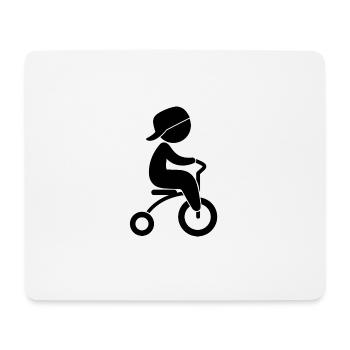 Boy Riding His Tricycle - Mouse Pad (horizontal) - white - Front
