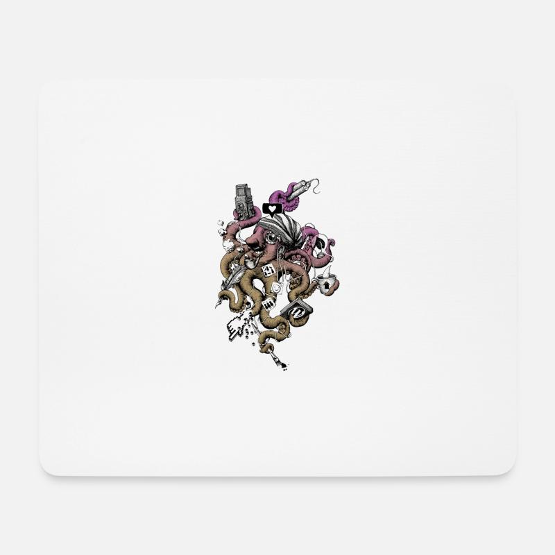 Octopus - Mousepad (Querformat) - Weiß