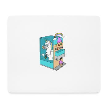Einhorn lustig süß Geschenk Eis Weihnachten - Mousepad (Querformat) - Weiß - Vorne