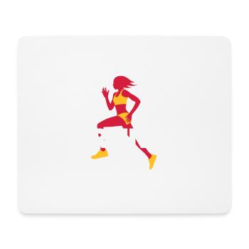 T-shirt de course - Entraînement - Fitness - Tapis de souris (format paysage) - blanc - Devant