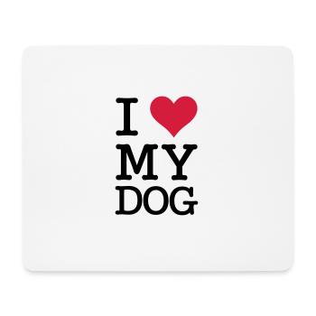 I Love My Dog - Tapis de souris (format paysage) - blanc - Devant