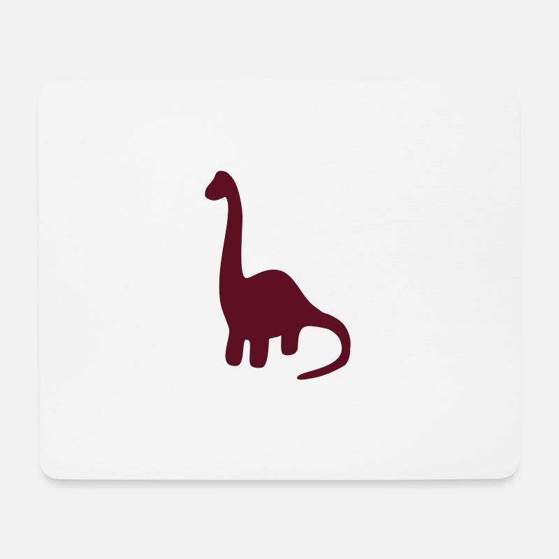 Dinosaurier Silhouette Langhals Geschenk früher - Mousepad (Querformat) - Weiß