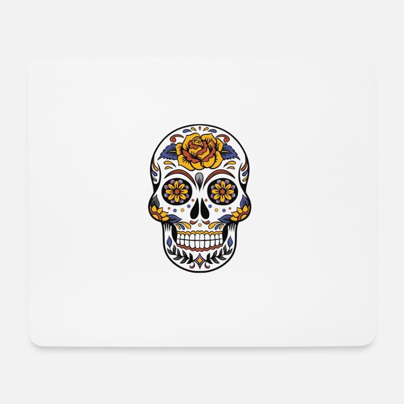 Totenkopf - Tag der Toten - Mousepad (Querformat) - Weiß