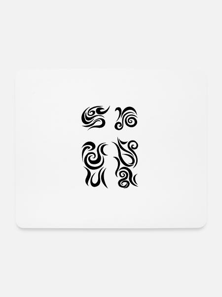 squiggle cross with outlines - Mouse Pad (horizontal) - white