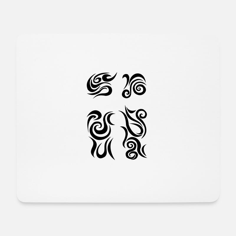 schnörkel Kreuz mit umrisse - Mousepad (Querformat) - Weiß
