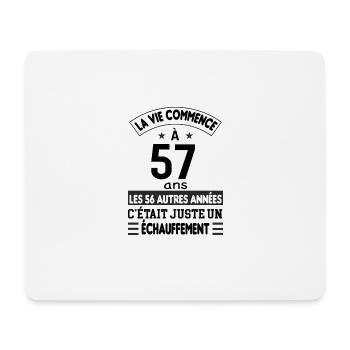Cadeau anniversaire 57 ans - Tapis de souris (format paysage) - blanc - Devant