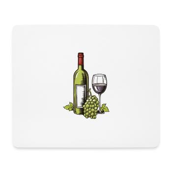 Wine Glass Grapes Wine - Mouse Pad (horizontal) - white - Front