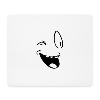 Zwinker Gesicht originelles Geschenk - Mousepad (Querformat) - Weiß - Vorne