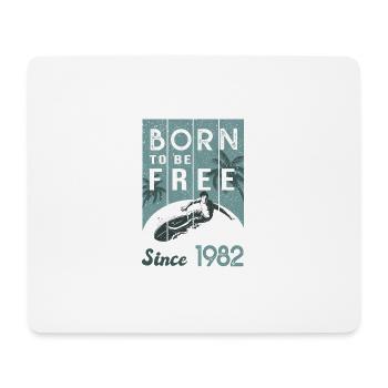 born in to be 1982 cadeau anniversaire 40 ans surf - Tapis de souris (format paysage) - blanc - Devant