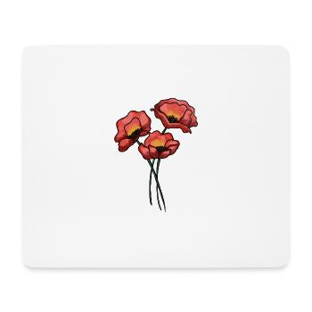 Mohnblumen - Mousepad (Querformat) - Weiß - Vorne