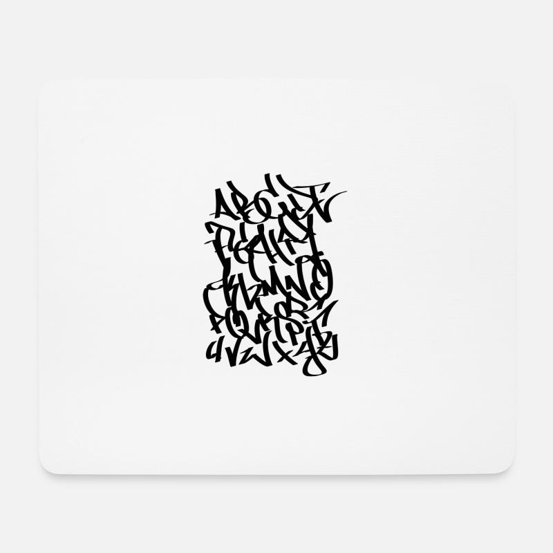 Alphabet Graffiti Tag Handstyle black - Mousepad (Querformat) - Weiß