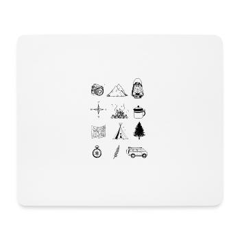 Camping Essentials Outdoor, Sommer-Grafik, Vanlife - Mousepad (Querformat) - Weiß - Vorne