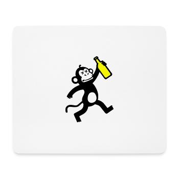Affe Bier Party - Mousepad (Querformat) - Weiß - Vorne