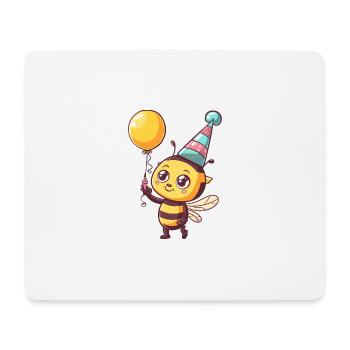 Biene Geburtstag Comic - Mousepad (Querformat) - Weiß - Vorne