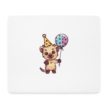 Bande dessinée d’anniversaire de hyène - Tapis de souris (format paysage) - blanc - Devant