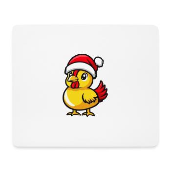 Hahn Weihnachten Niedlich - Mousepad (Querformat) - Weiß - Vorne