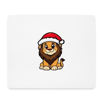 Lion Noël Mignon - Tapis de souris (format paysage) - blanc - Devant