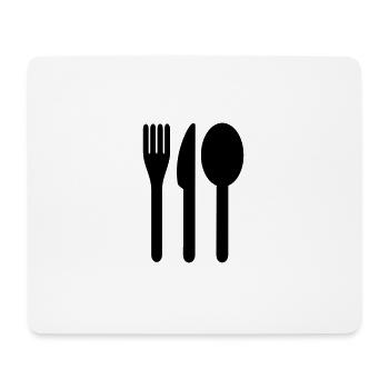 Coutellerie couteau fourchette cuillère cuisine cadeau de cuisine - Tapis de souris (format paysage) - blanc - Devant