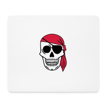 Pirate avec le foulard tête crâne squelette de marin - Tapis de souris (format paysage) - blanc - Devant