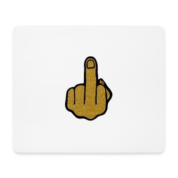 Goldener Mittelfinger - Mousepad (Querformat) - Weiß - Vorne