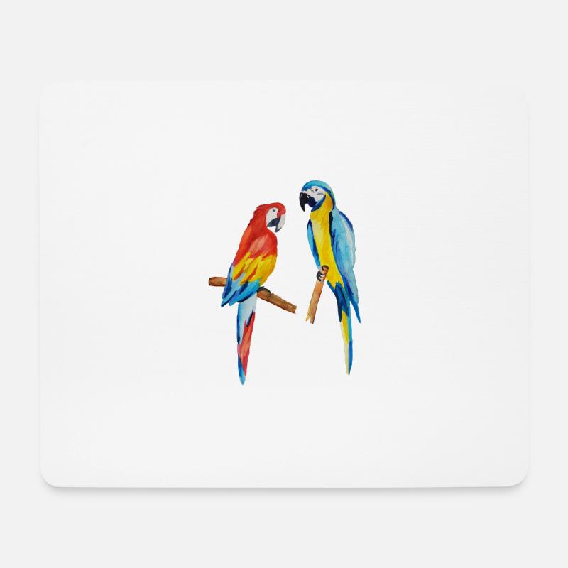 parrots - Mouse Pad (horizontal) - white