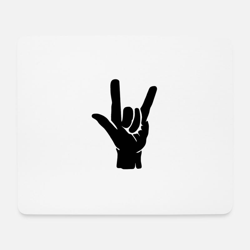 Rock Musik Hand - Mousepad (Querformat) - Weiß