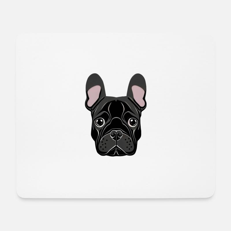 Französische Bulldogge Illustration - Mousepad (Querformat) - Weiß