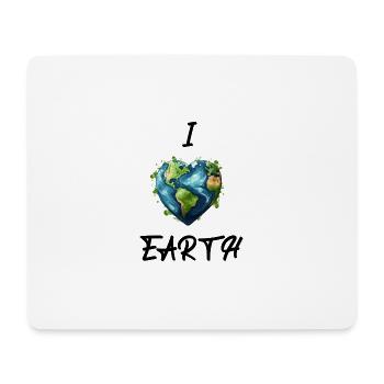 I Love Earth - Mouse Pad (horizontal) - white - Front