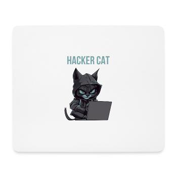 hacker cat hood - Tapis de souris (format paysage) - blanc - Devant