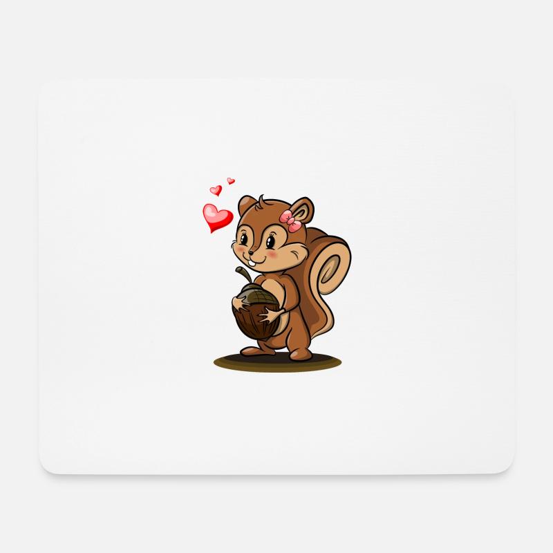 Eichhörnchen Girl - Mousepad (Querformat) - Weiß