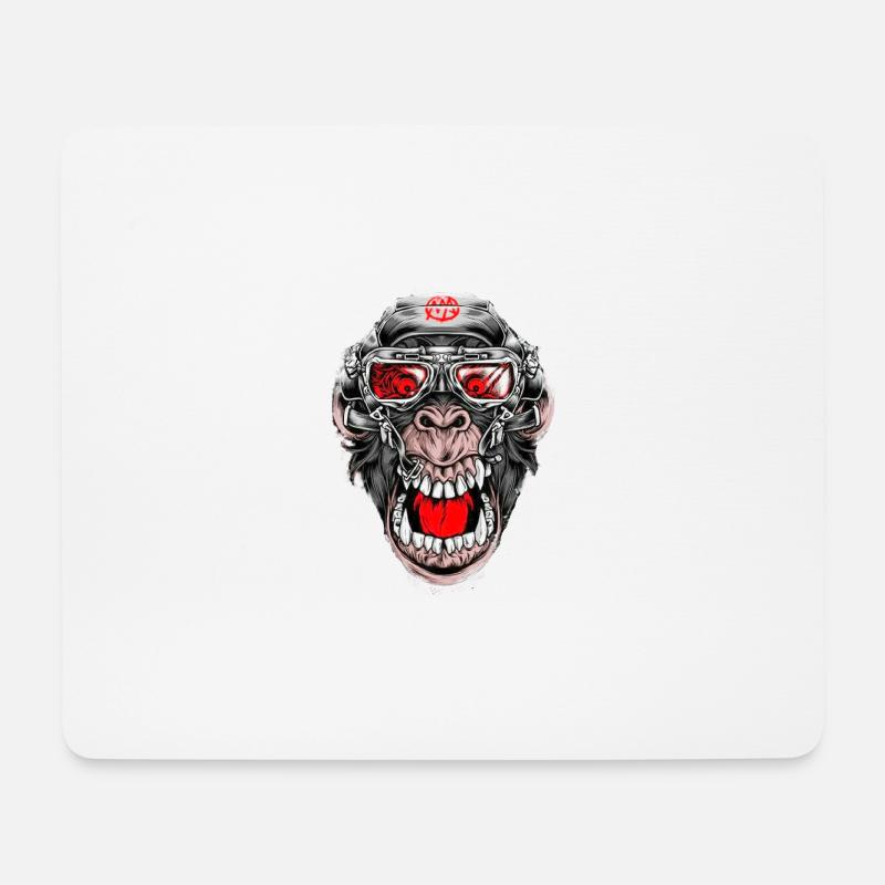 Crazy Monkey - Mousepad (Querformat) - Weiß