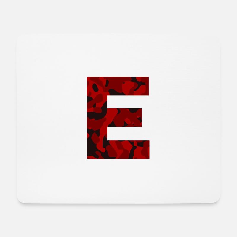 Buchstabe E Red Camo Design - Mousepad (Querformat) - Weiß