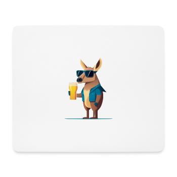 Cooler Elch mit Sonnenbrille und Bier - Mousepad (Querformat) - Weiß - Vorne